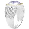 Image 2 : Rhodium Plated Pink Amethyst(5.9ct) Ring (~Size 10)(Ring is resizable for $40), Made in Canada, Sugg