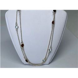 Silver Garnet & Stones Necklace, Made in Canada, Suggested Retail Value $2000 (Estimated Selling Pri