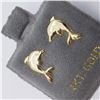 Image 3 : 14K Yellow Gold Dolphin Left And Right Screwback (0.5G) Earrings, Made in Canada, Suggested Retail V