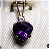 Image 2 : 10K Yellow Gold Genuine Sapphire And Amethyst (0.23Gm) Pendant, Made in Canada, Suggested Retail Val