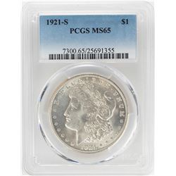 1921-S $1 Morgan Silver Dollar Coin PCGS MS65