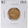 Image 1 : 1913 $5 Indian Head Half Eagle Gold Coin