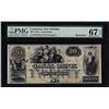 Image 1 : 1850's $20 Canal Bank New Orleans Obsolete Bank Note PMG Superb Gem Unc 67EPQ