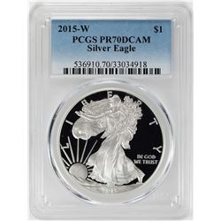 2015-W $1 Proof American Silver Eagle Coin PCGS PR70DCAM