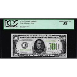 1934 $500 Federal Reserve Note St. Louis Fr.2201-H PCGS Choice About New 58