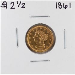 1861 $2 1/2 Liberty Head Quarter Eagle Gold Coin