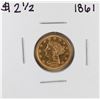 Image 1 : 1861 $2 1/2 Liberty Head Quarter Eagle Gold Coin