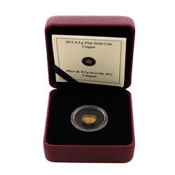 2011 Canada 25 Cents Cougar Gold Coin w/ Box & COA