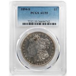 1894-S $1 Morgan Silver Dollar Coin PCGS AU55