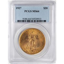 1927 $20 St. Gaudens Double Eagle Gold Coin PCGS MS64