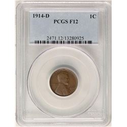 1914-D Lincoln Wheat Cent Coin PCGS F12