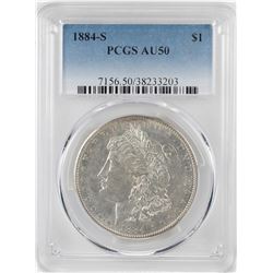 1884-S $1 Morgan Silver Dollar Coin PCGS AU50