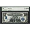 Image 1 : 1899 $2 Mini-Porthole Silver Certificate Note Fr.253 Legacy Gem New 66PPQ