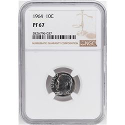 1964 Proof Roosevelt Dime Coin NGC PF67