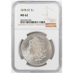 1878-CC $1 Morgan Silver Dollar Coin NGC MS62