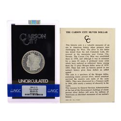 1884-CC $1 Morgan Silver Dollar Coin Uncirculated GSA Hoard NGC MS63+PL