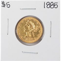 1885 $5 Liberty Head Half Eagle Gold Coin