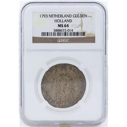 1793 Netherland Gulden Holland Coin NGC MS64