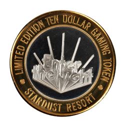 .999 Silver Stardust Resort Las Vegas $10 Casino Gaming Token Limited Edition