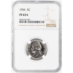 1954 Proof Jefferson Nickel Coin NGC PF67 Star