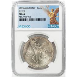 1983Mo Mexico 1 Onza Libertad Silver Coin NGC MS65