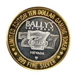 .999 Silver Ballys Las Vegas $10 Casino Limited Edition Gaming Token