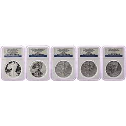 2011 $1 American Silver Eagle 25th Anniversary (5) Coin Set NGC MS69/PF69