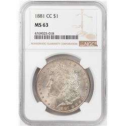 1881-CC $1 Morgan Silver Dollar Coin NGC MS63