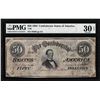 Image 1 : 1864 $50 Confederate States of America Note T-66 PMG Very Fine 30EPQ