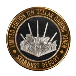 .999 Silver Stardust Resort Las Vegas $10 Casino Gaming Token Limited Edition