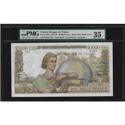 1951-56 France 10,000 Francs Currency Note Pick# 132d PMG Choice Very Fine 35