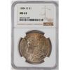 Image 1 : 1884-O $1 Morgan Silver Dollar Coin NGC MS63 Nice Toning
