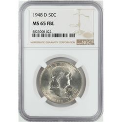 1948-D Franklin Half Dollar Coin NGC MS65FBL