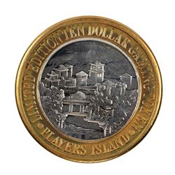 .999 Fine Silver Players Island Casino $10 Casino Limited Edition Gaming Token