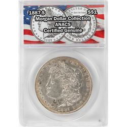 1887-S $1 Morgan Silver Dollar Coin ANACS Certified Genuine