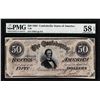 Image 1 : 1864 $50 Confederate States of America Note T-66 PMG About Uncirculated 58EPQ