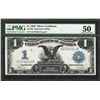 Image 1 : 1899 $1 Black Eagle Silver Certificate Note Fr.236 PMG About Uncirculated 50