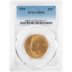 1910 $10 Indian Head Eagle Gold Coin PCGS MS62