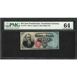 1863 Fourth Issue 50 Cent Fractional Currency Note Fr.1376 PMG Choice Uncirculated 64