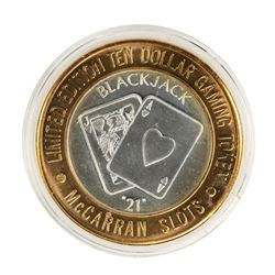 .999 Silver McCarran International Airport $10 Casino Limited Edition Gaming Token