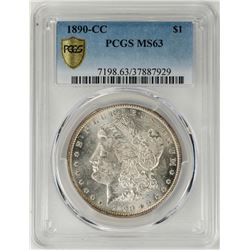 1890-CC $1 Morgan Silver Dollar Coin PCGS MS63