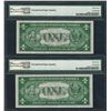 Image 2 : (2) Consec. 1935A $1 Hawaii Emergency Silver Certificate Notes PMG Superb Gem Unc 67EPQ