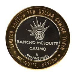 .999 Silver Rancho Mesquite Casino Nevada $10 Casino Limited Edition Gaming Token
