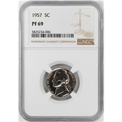 1957 Proof Jefferson Nickel Coin NGC PF69