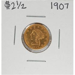 1907 $2 1/2 Liberty Head Quarter Eagle Gold Coin