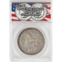 1892-S $1 Morgan Silver Dollar Coin ANACS Certified Genuine