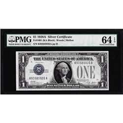 1928A $1 Funnyback Silver Certificate Note Fr.1601 PMG Choice Uncirculated 64EPQ