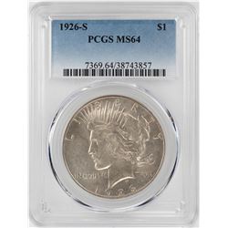 1926-S $1 Peace Silver Dollar Coin PCGS MS64