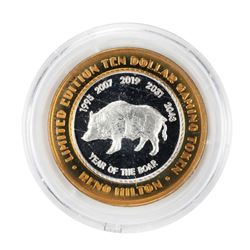 .999 Silver Hilton Reno, Nevada $10 Casino Limited Edition Gaming Token