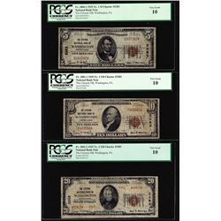 1929 $5/10/20 Citizens NB Washington, PA CH# 3383 National Currency Notes PCGS VG10
